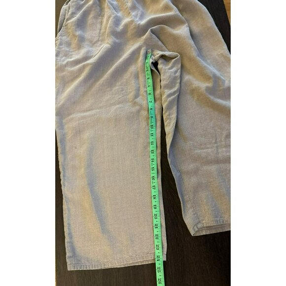 Flax Linen Tan Wide Leg High-Waisted Cropped Pants Size M - Picture 7 of 7